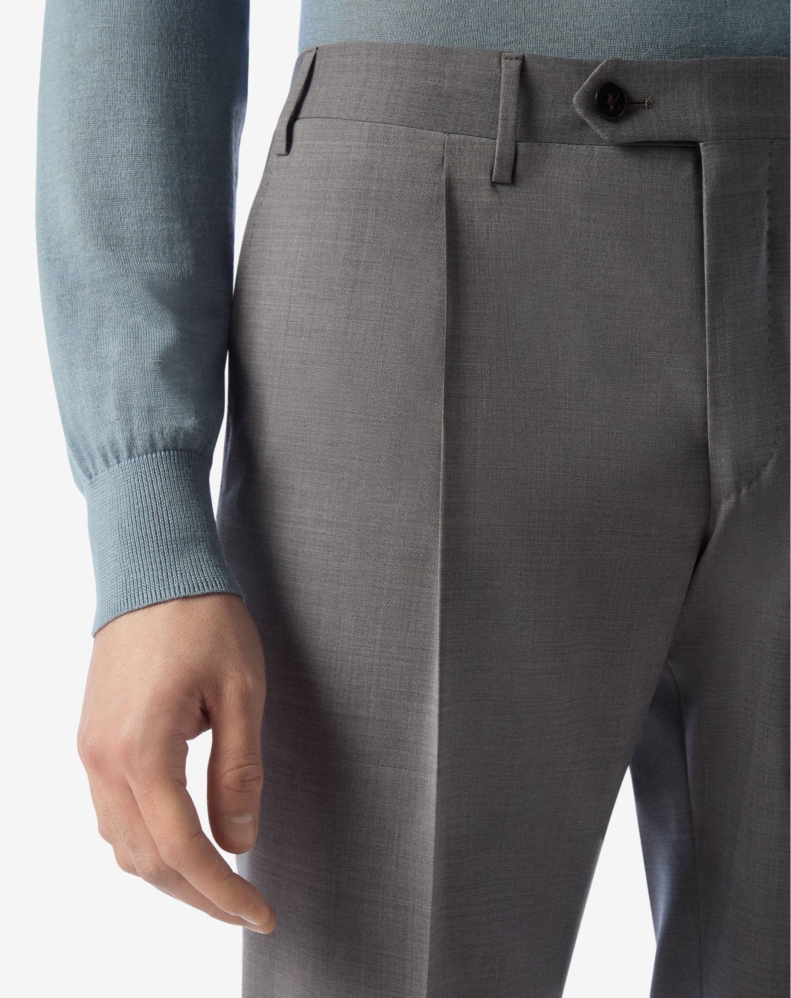 Medium grey 120's stretch wool trousers