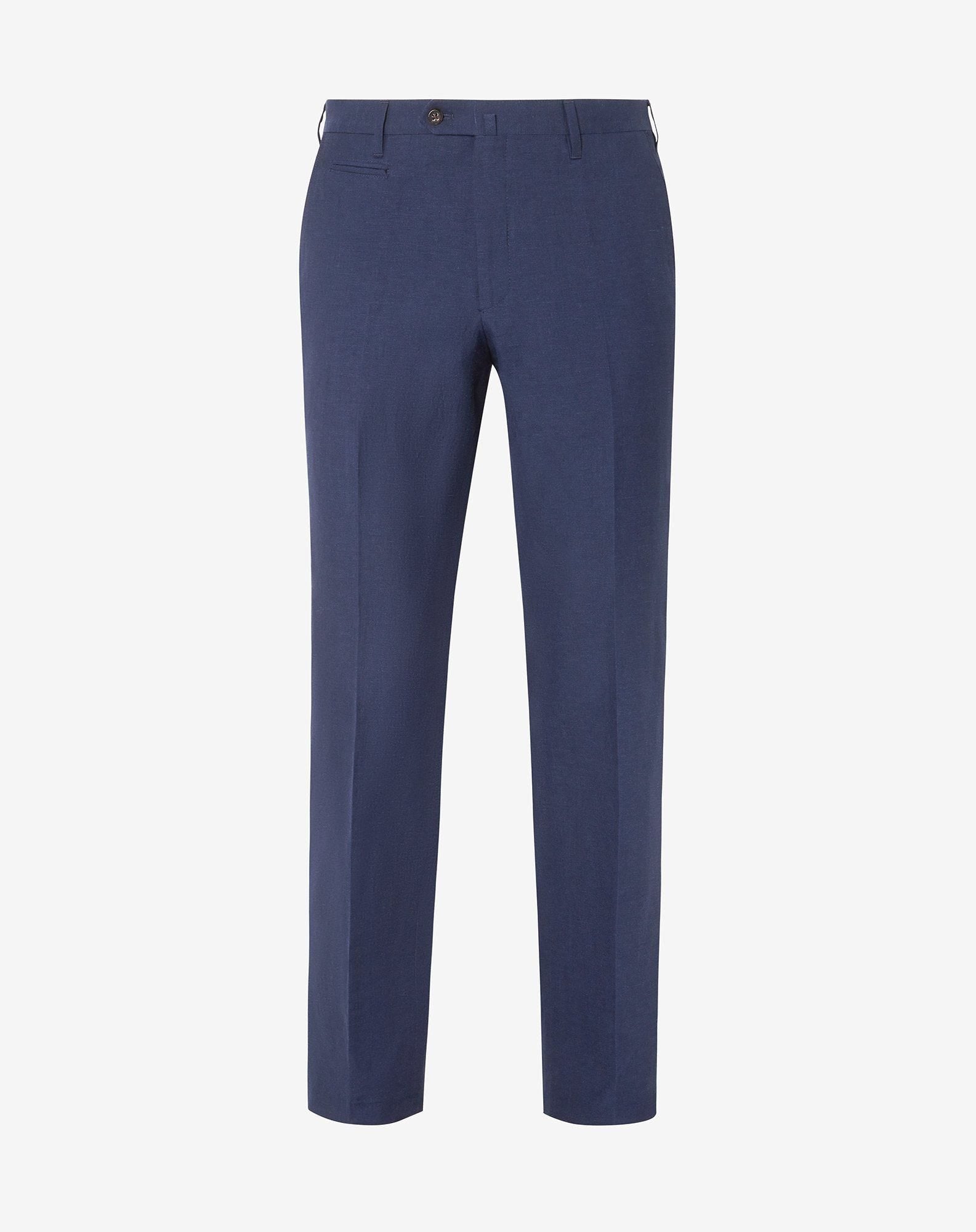 Washing
Blue wool and linen chambray trousers