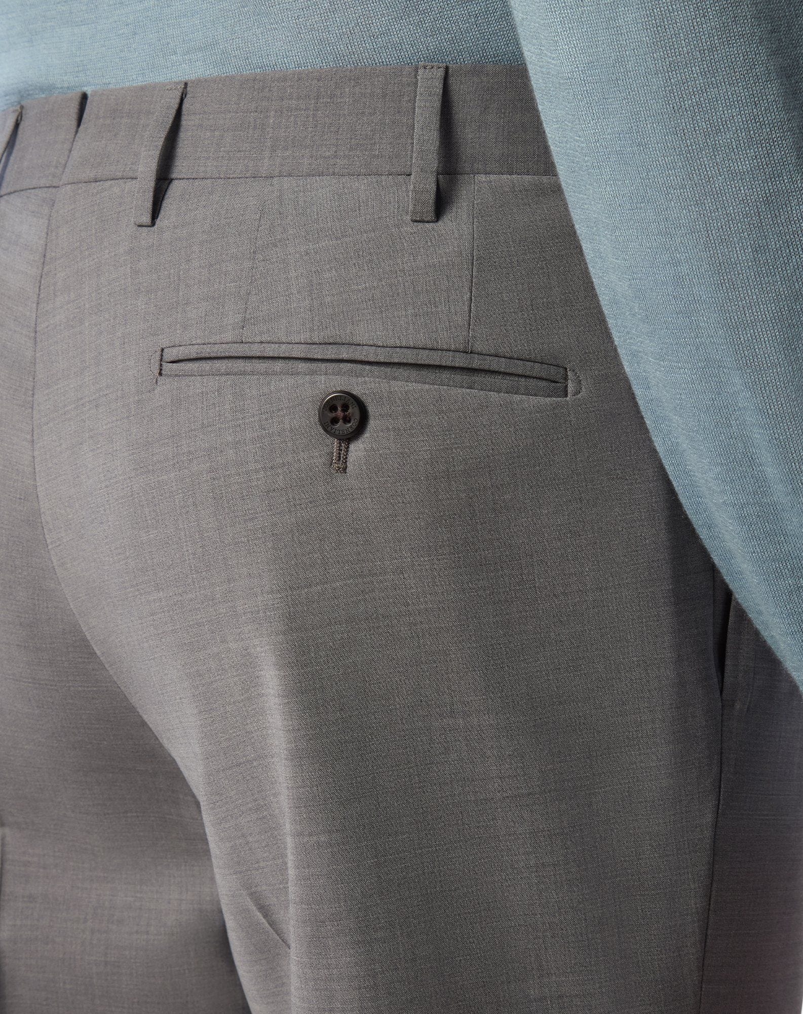 Medium grey 120's stretch wool trousers