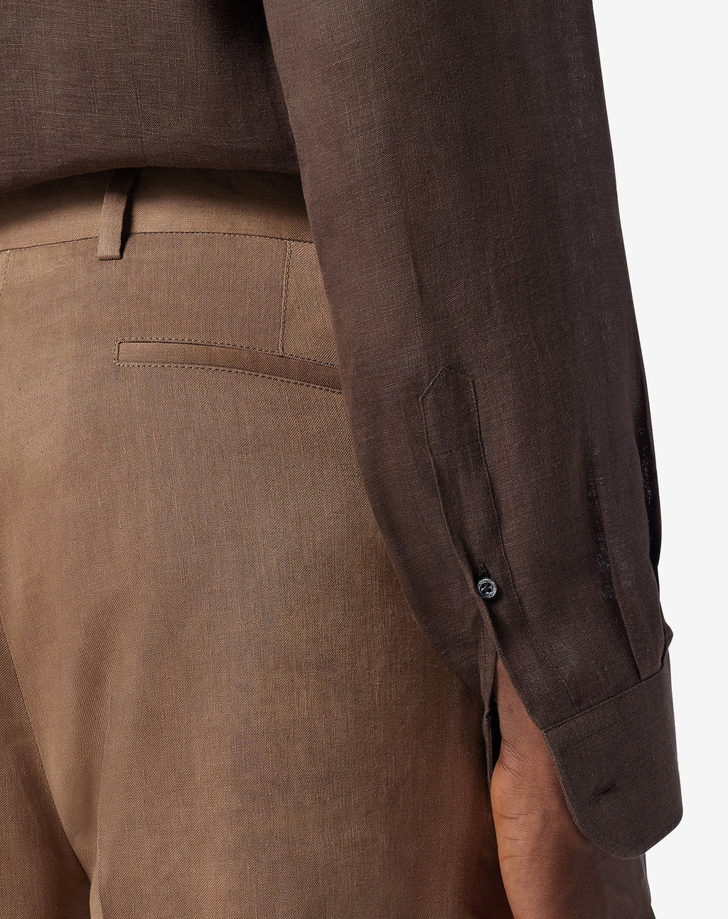 Beige linen, wool and mohair chinos
