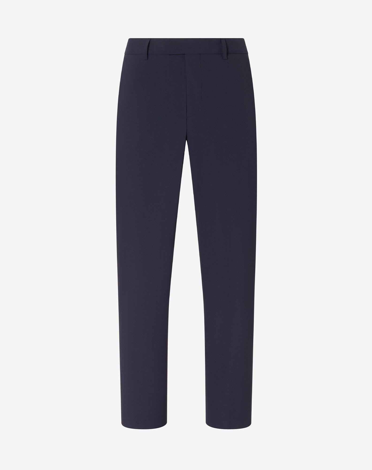 Dark blue technical wool fabric chinos