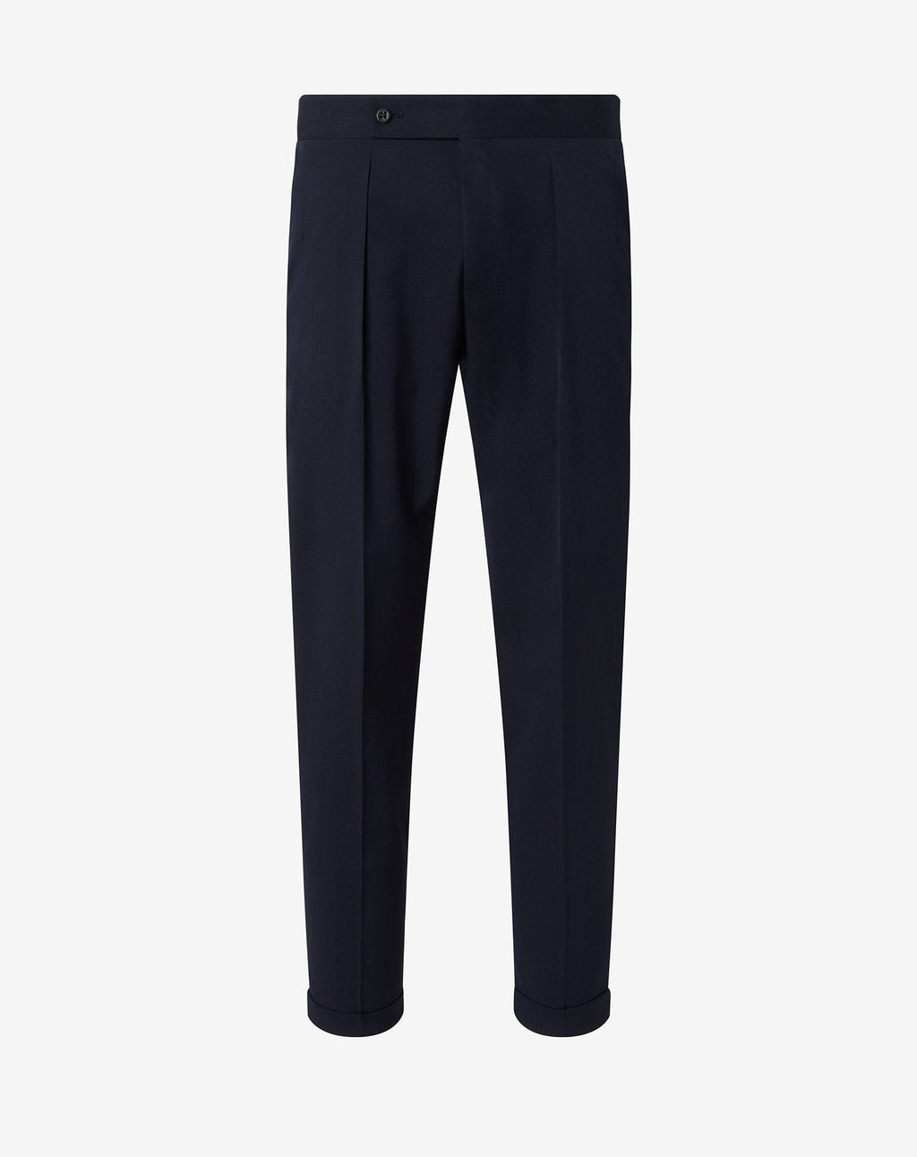 Navy blue stretch wool trousers