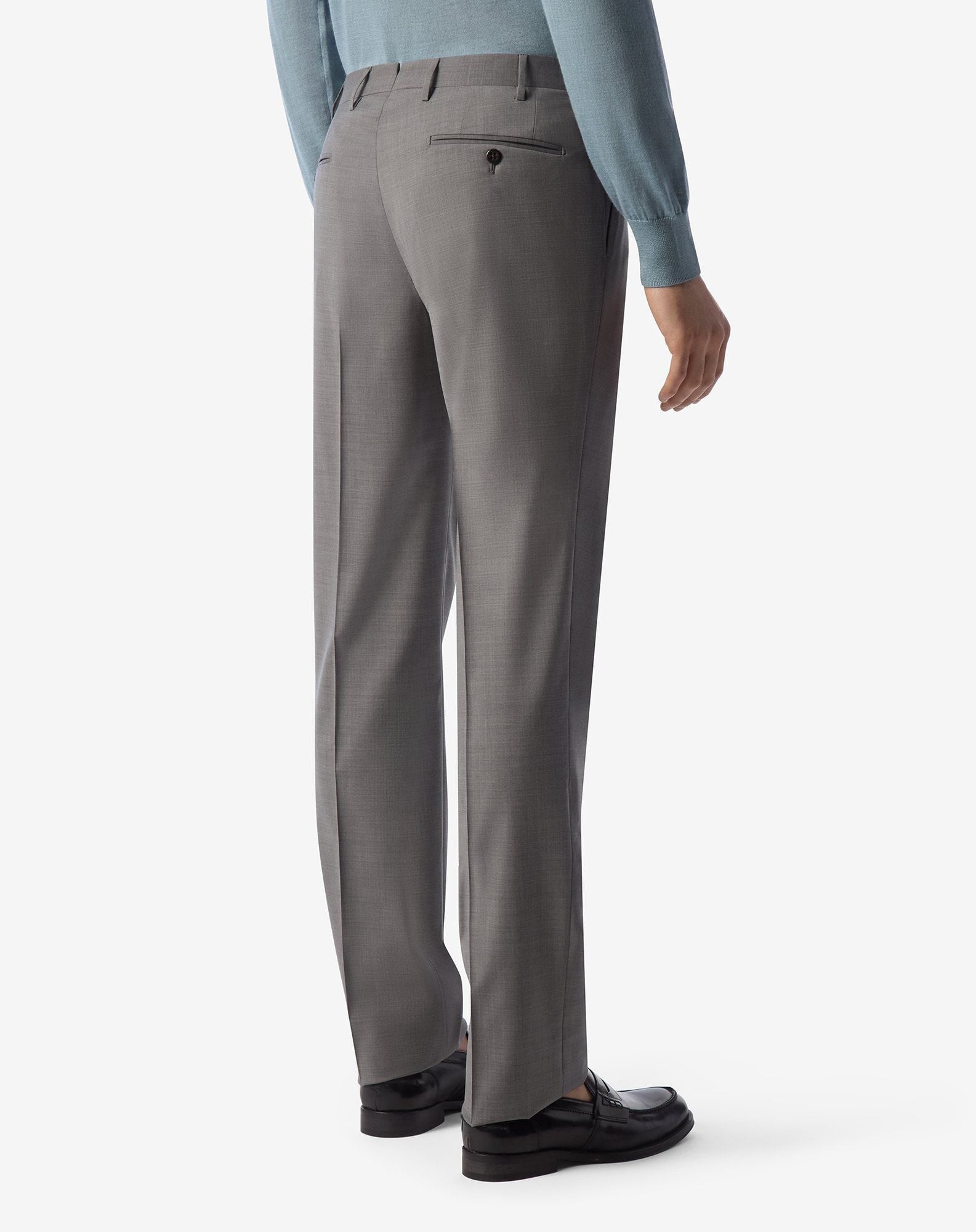 Medium grey 120's stretch wool trousers