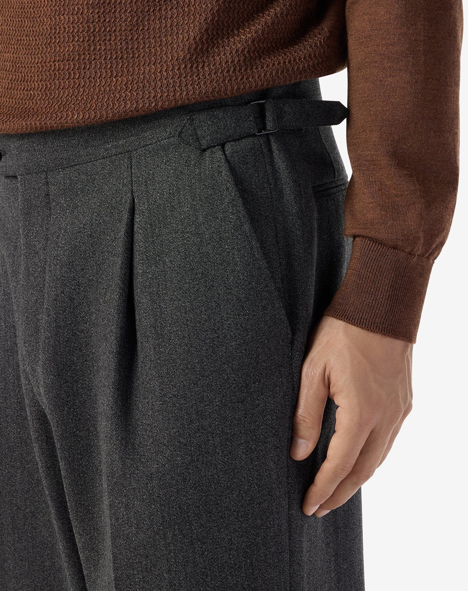 Grey wool and cotton trousers
