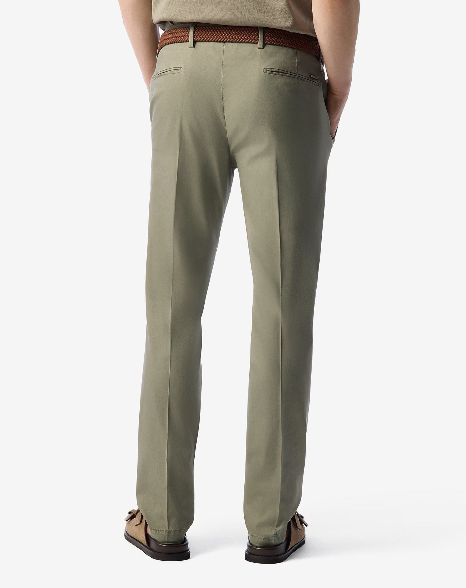 Khaki stretch gabardine chinos