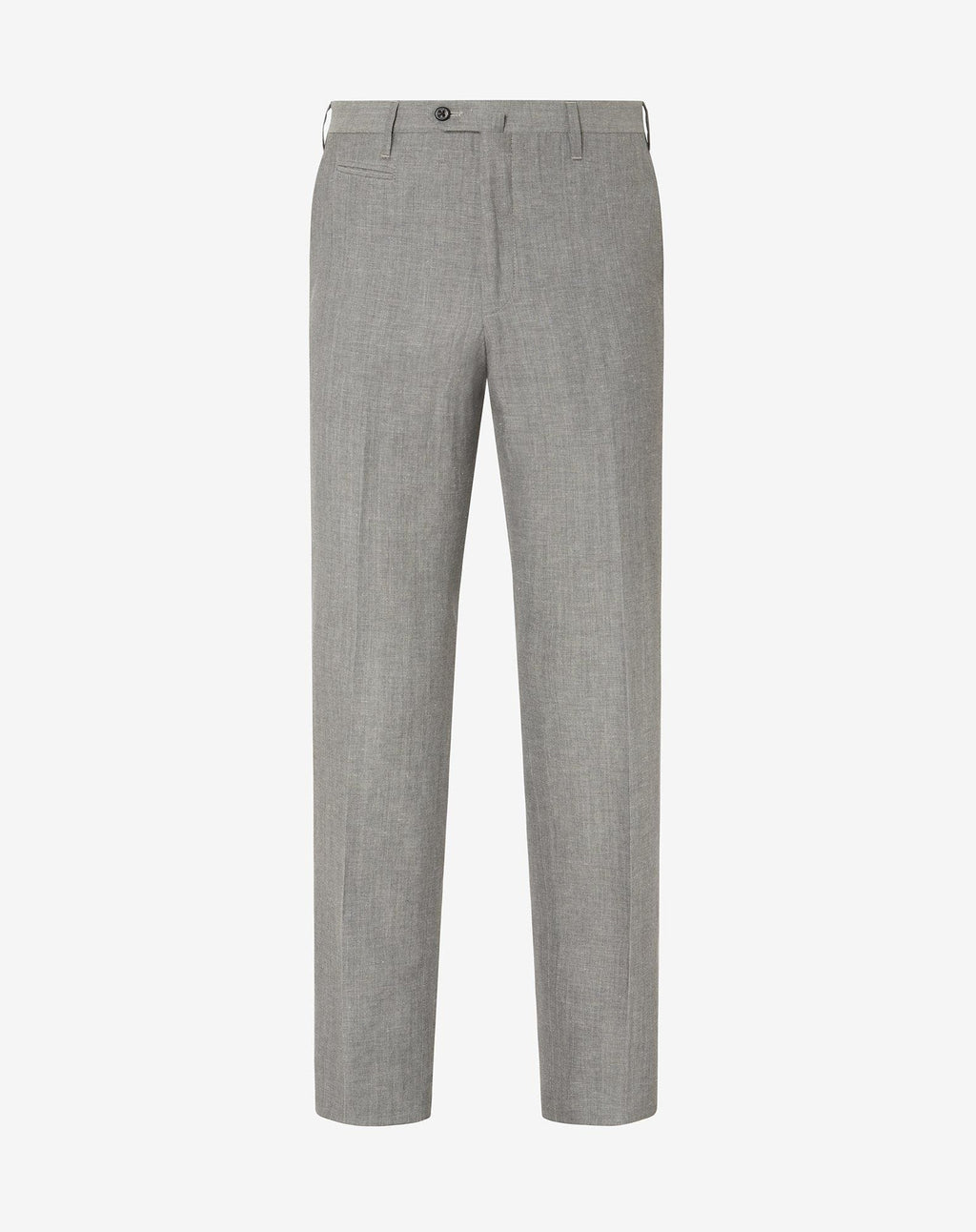 Gray wool and linen chambray trousers