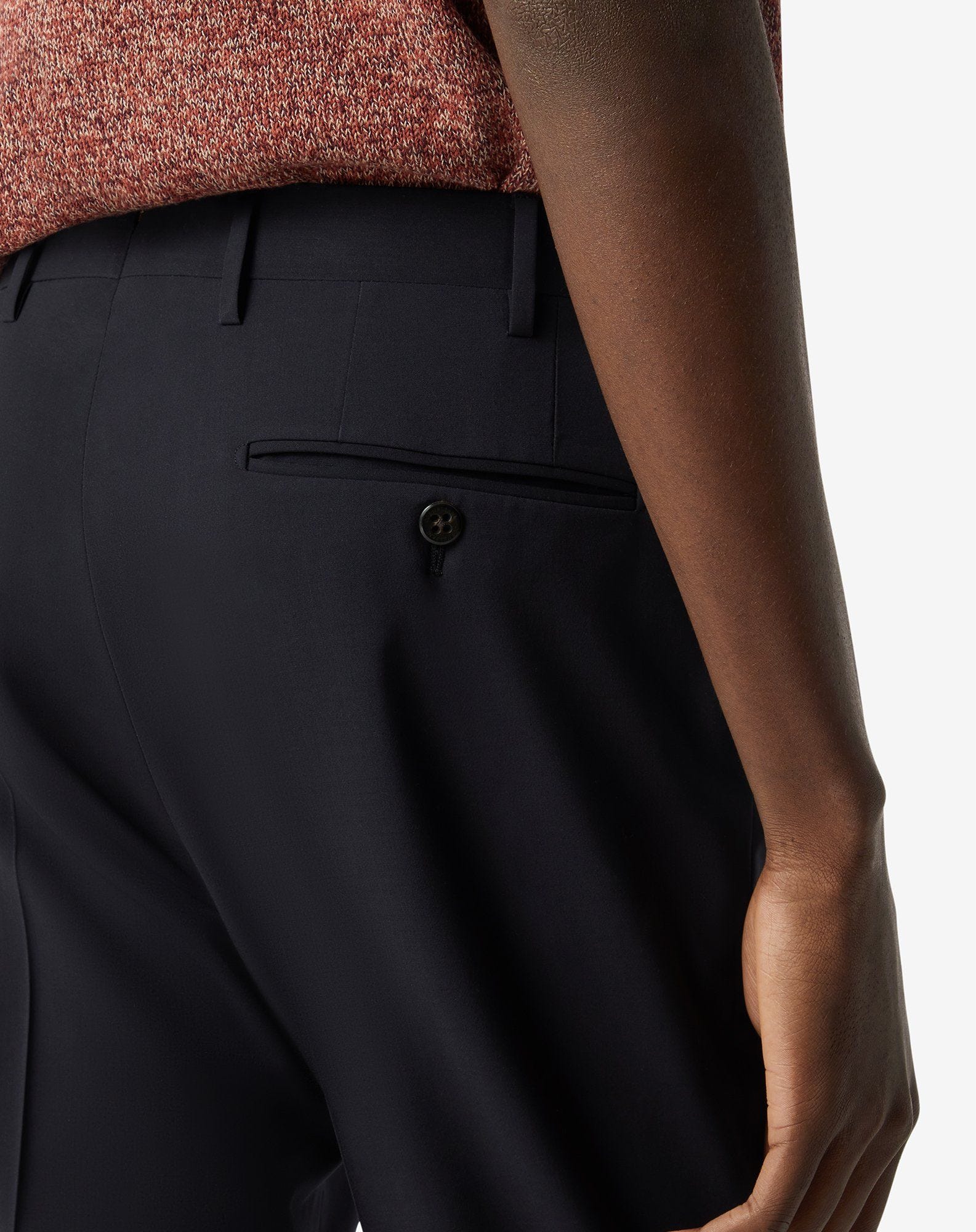 Brown pure wool flannel trousers