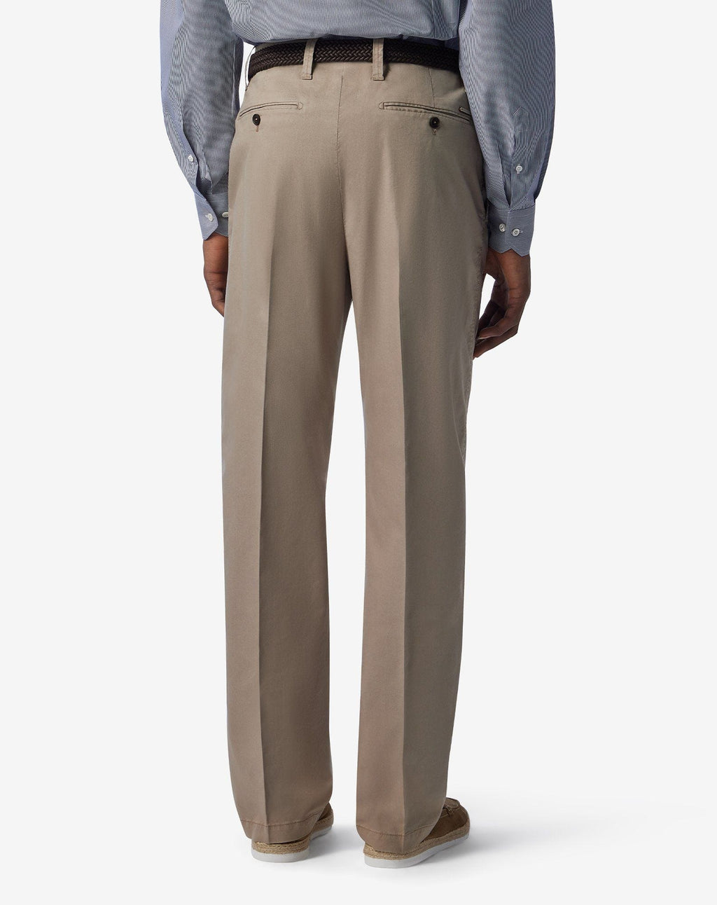 Beige stretch lyocell cotton trousers