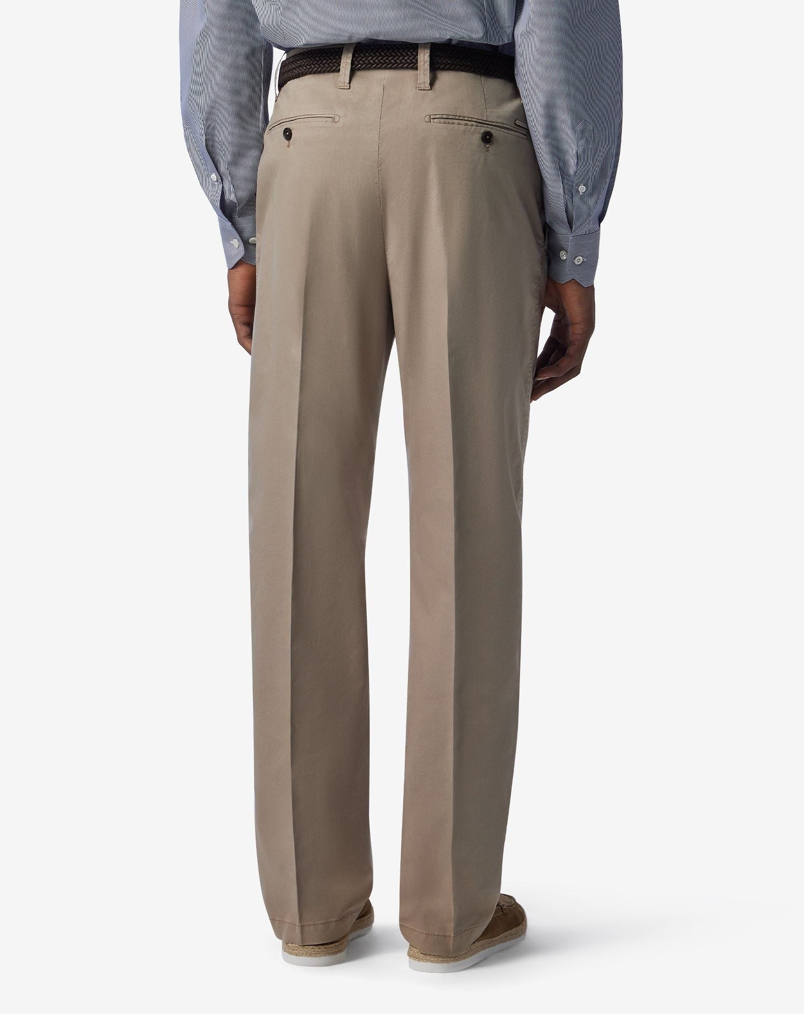 Beige stretch lyocell cotton trousers