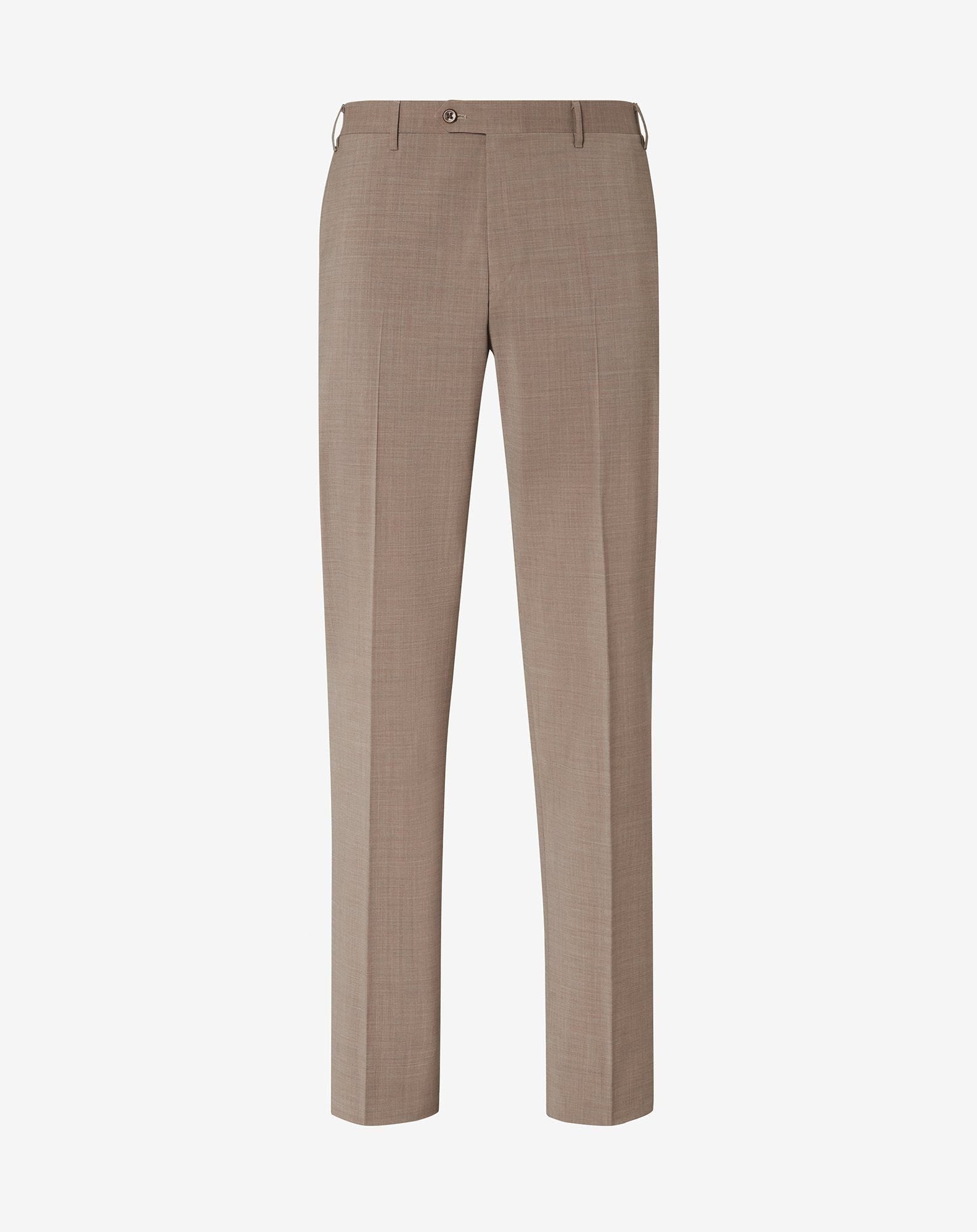 Beige 120's stretch wool trousers