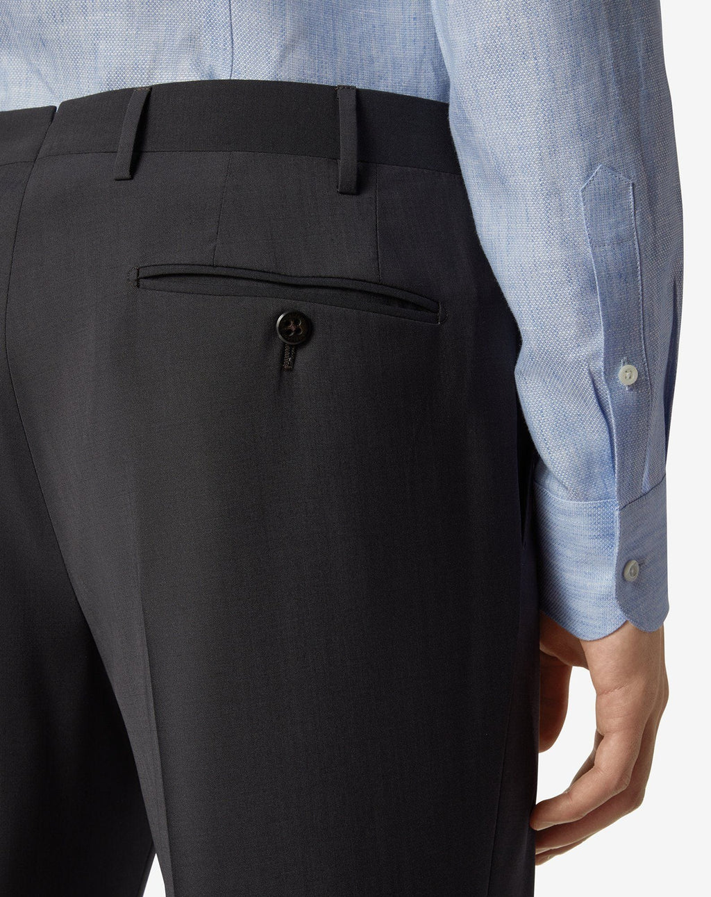 Dark grey 120's stretch wool trousers