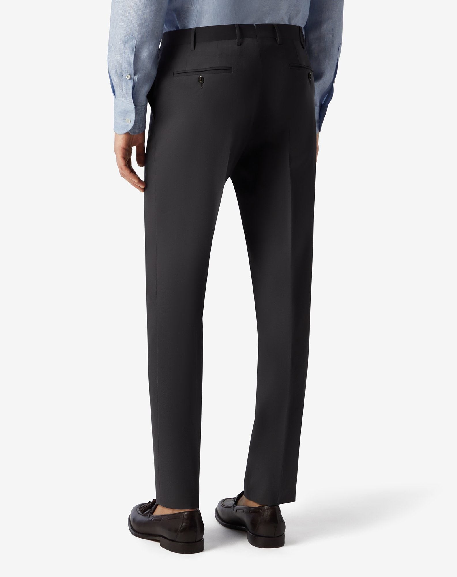Dark grey 120's stretch wool trousers