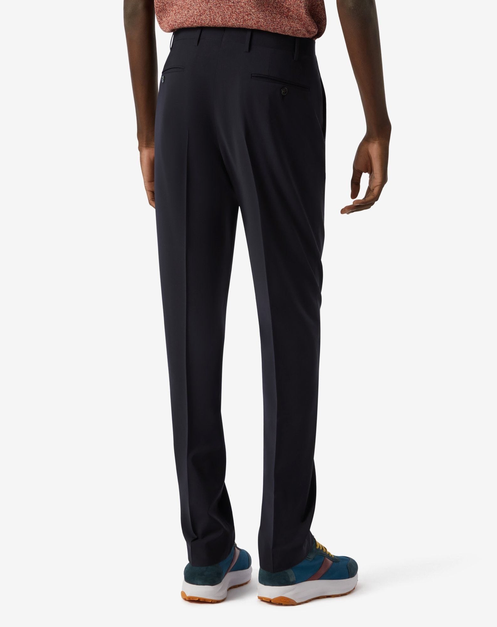 Brown pure wool flannel trousers