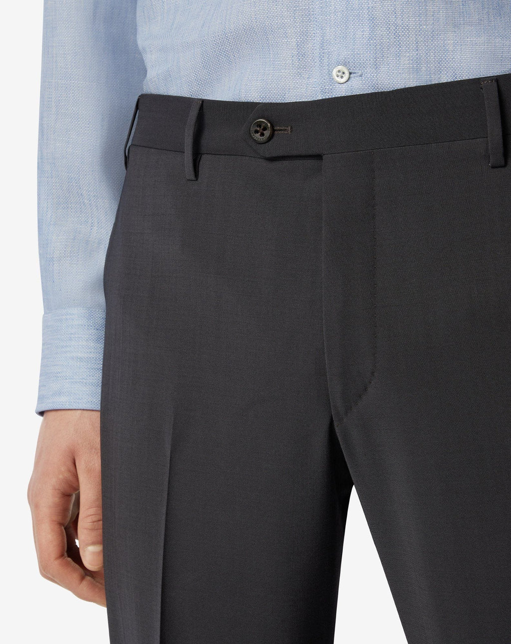 Dark grey 120's stretch wool trousers