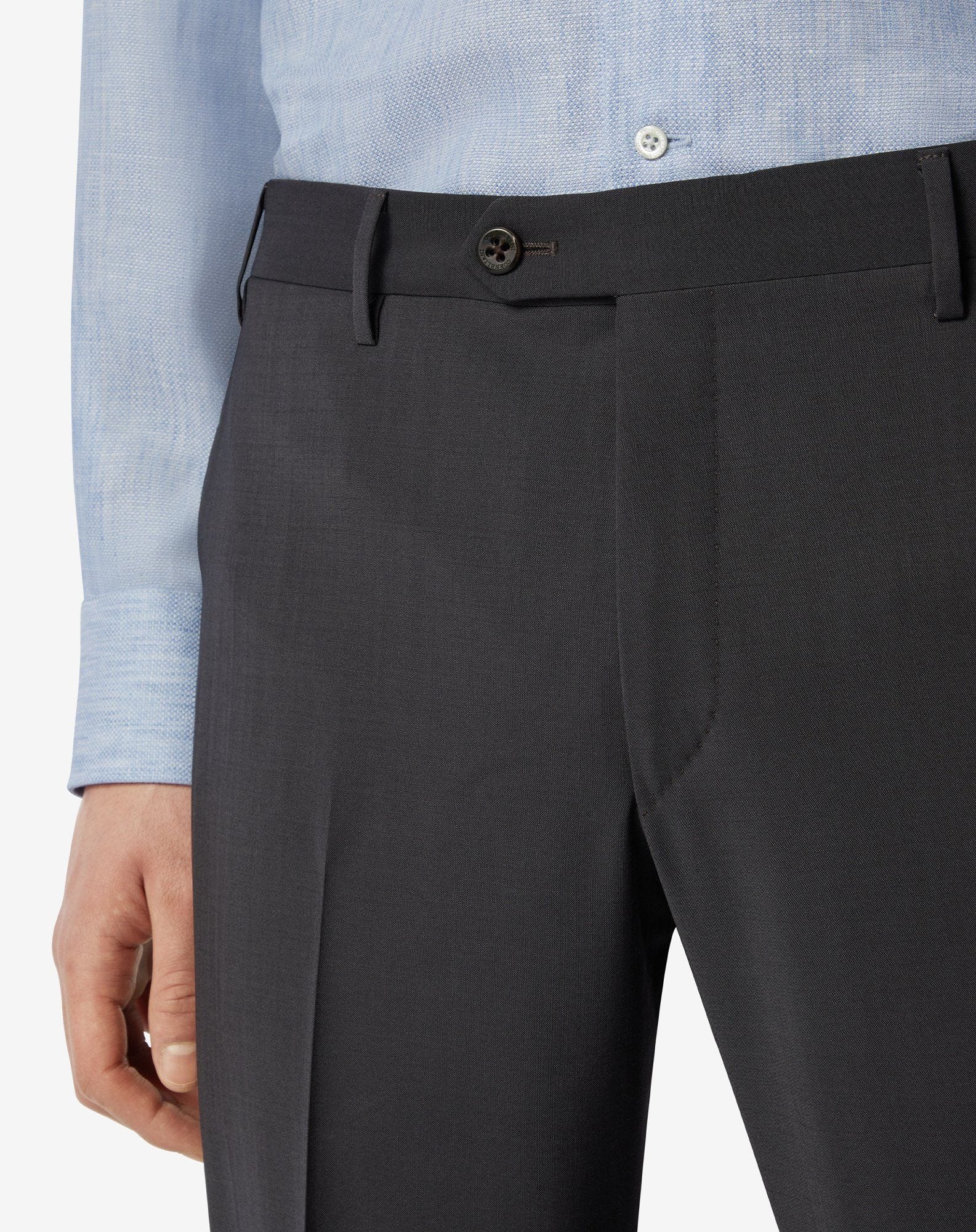 Dark grey 120's stretch wool trousers