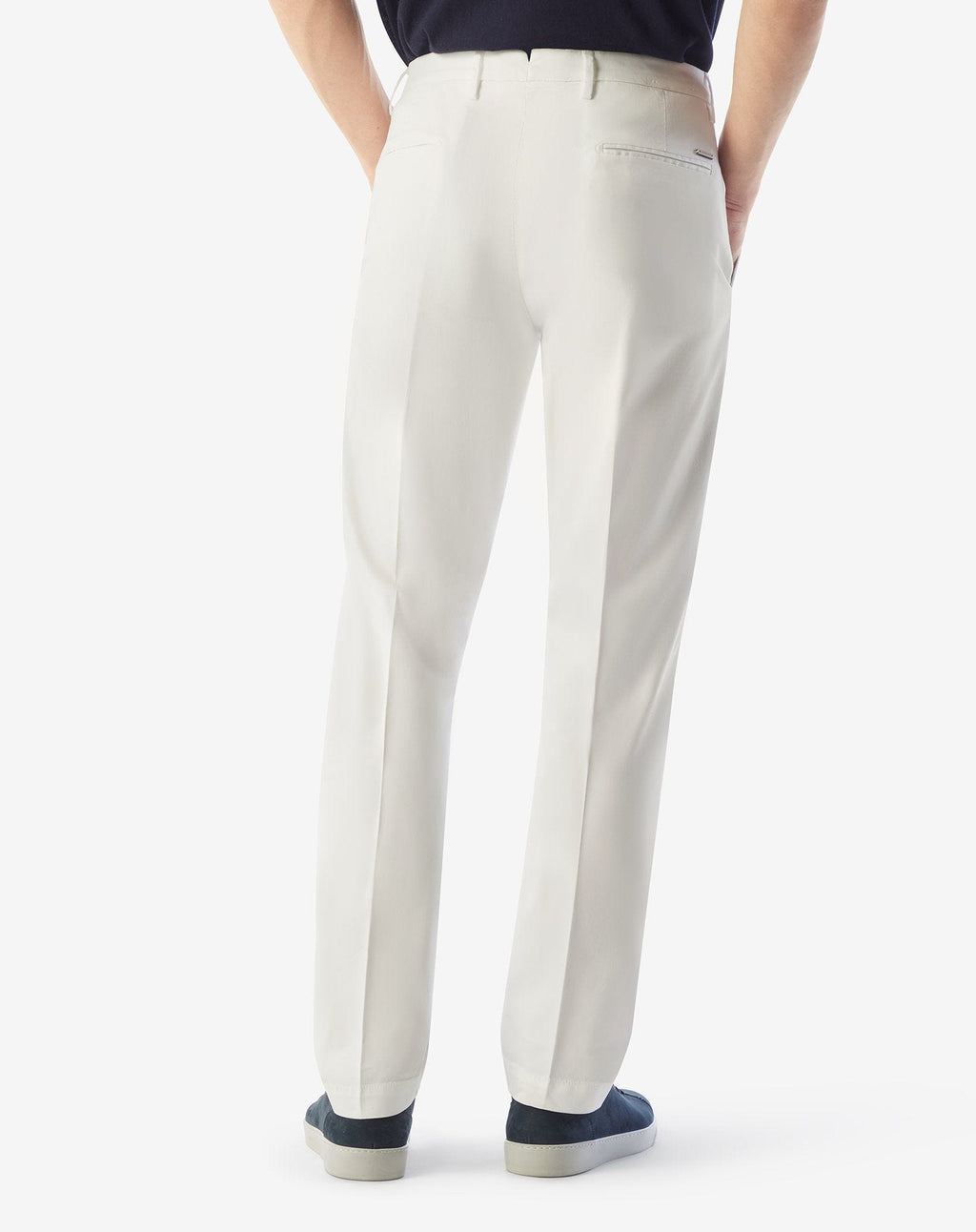 White stretch gabardine chinos