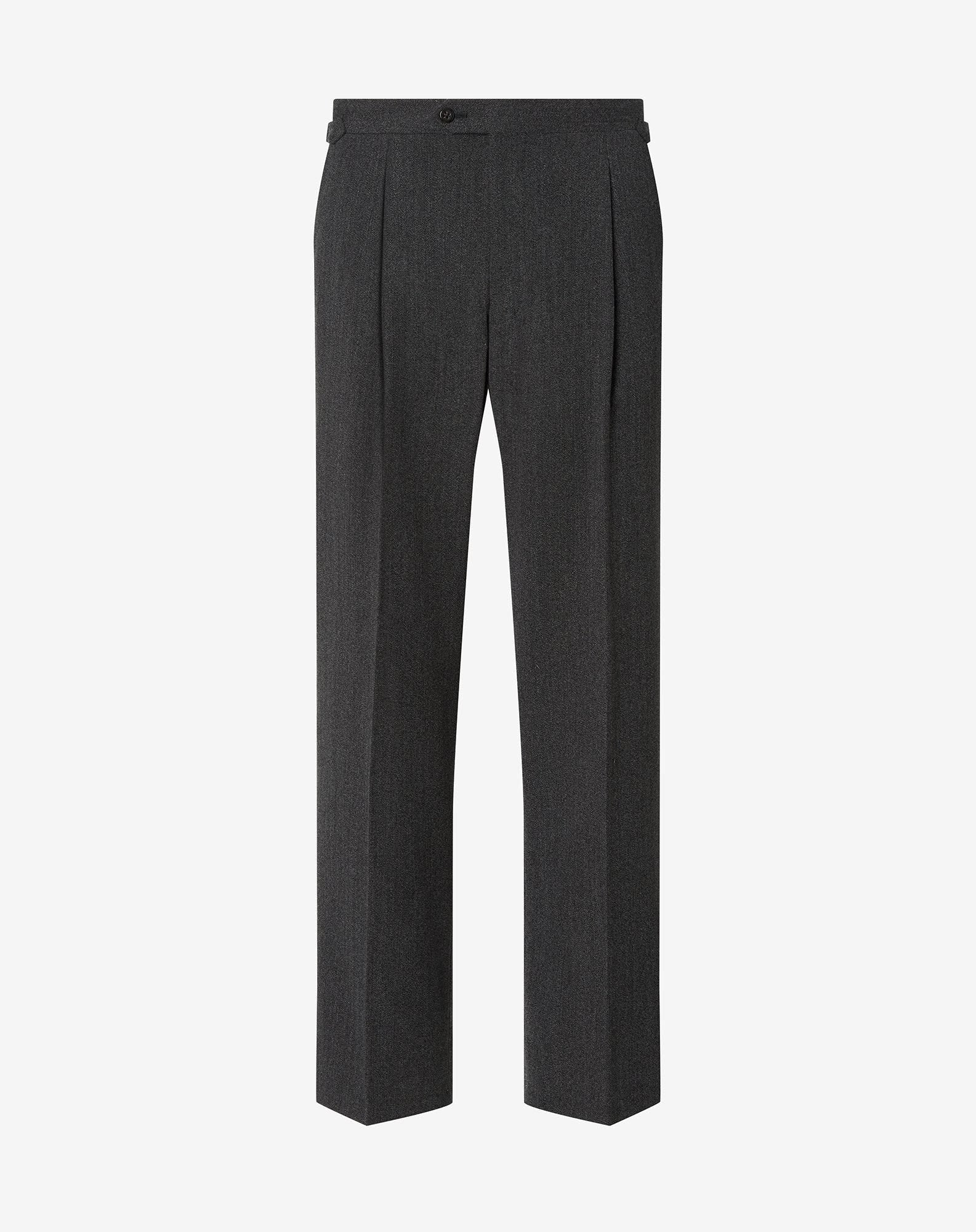 Grey wool and cotton trousers