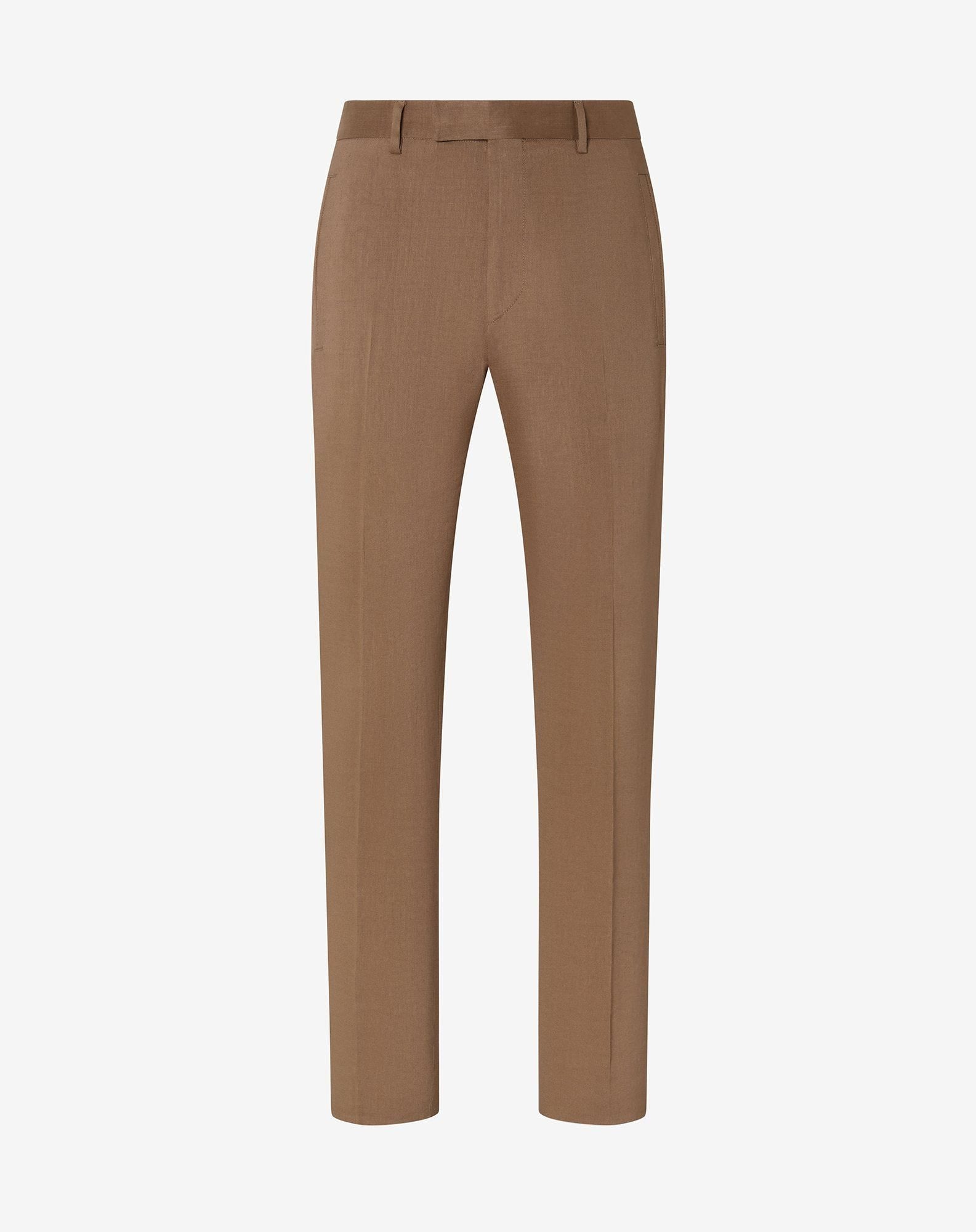 Beige linen, wool and mohair chinos