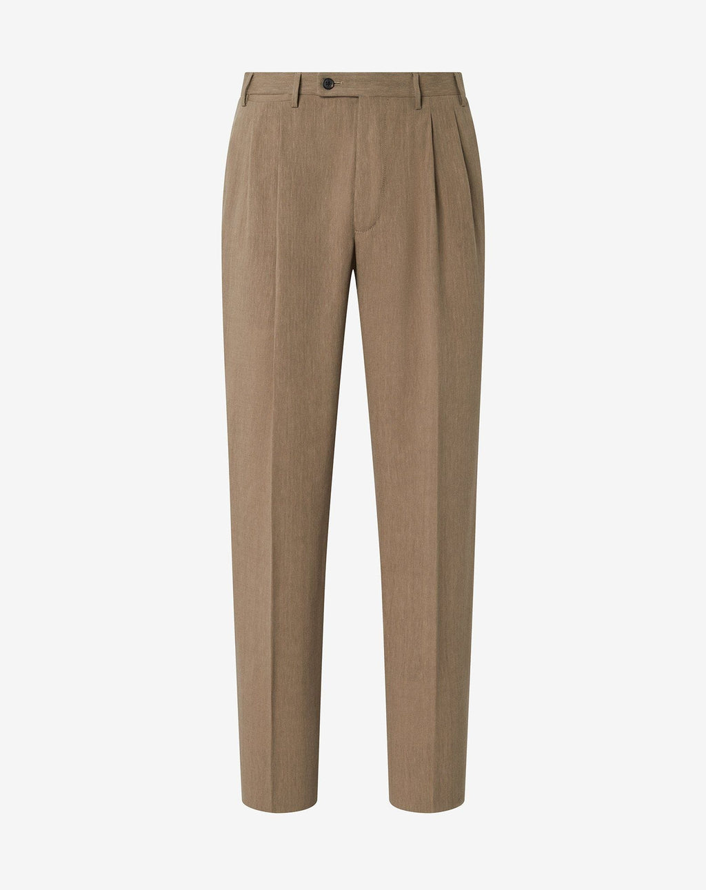 Extralight beige wool and naturally stretch linen trousers