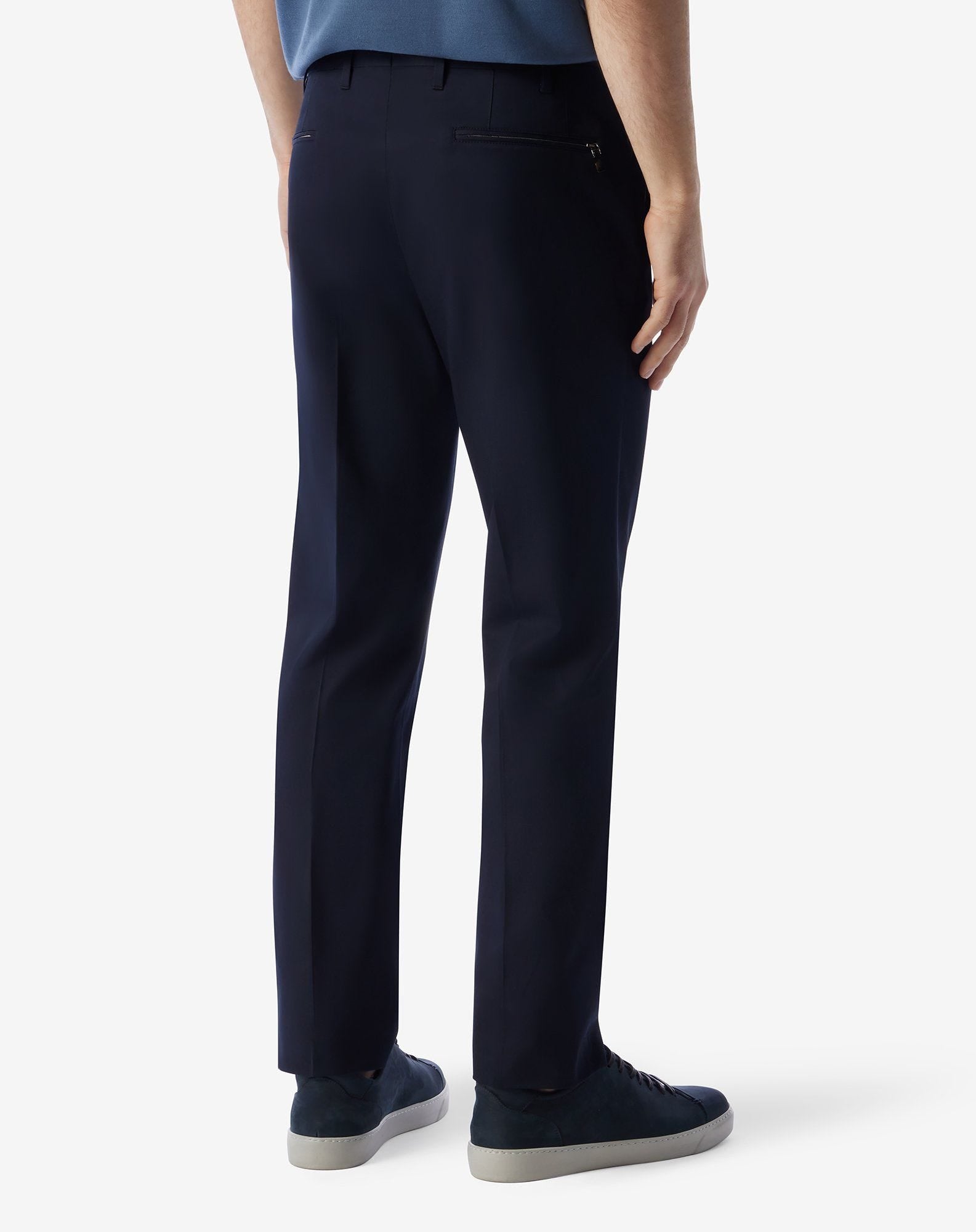 Blue stretch cotton with gabardine trousers