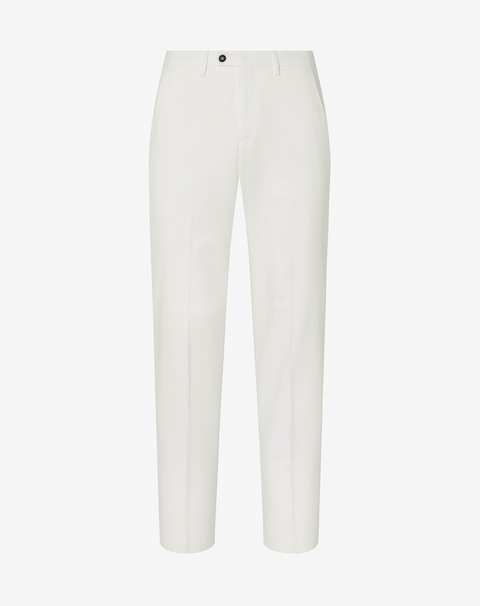 White stretch gabardine chinos