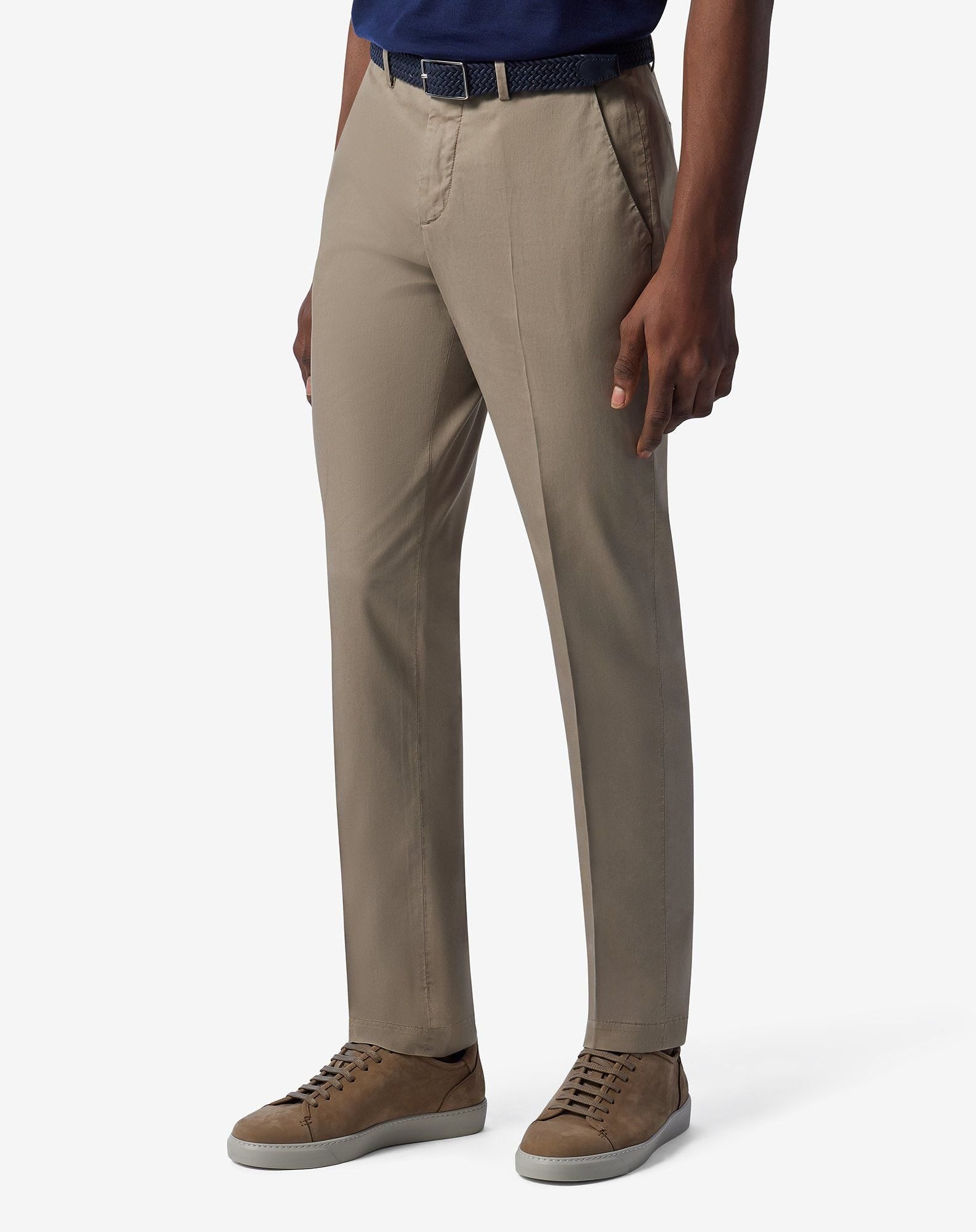 Beige stretch gabardine chinos