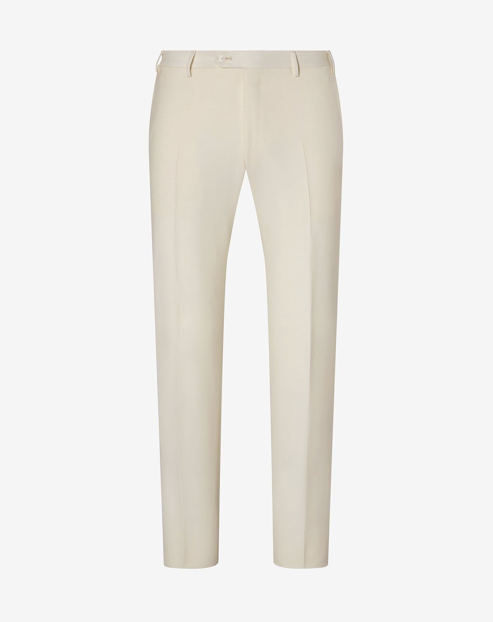 White 120's wool trousers