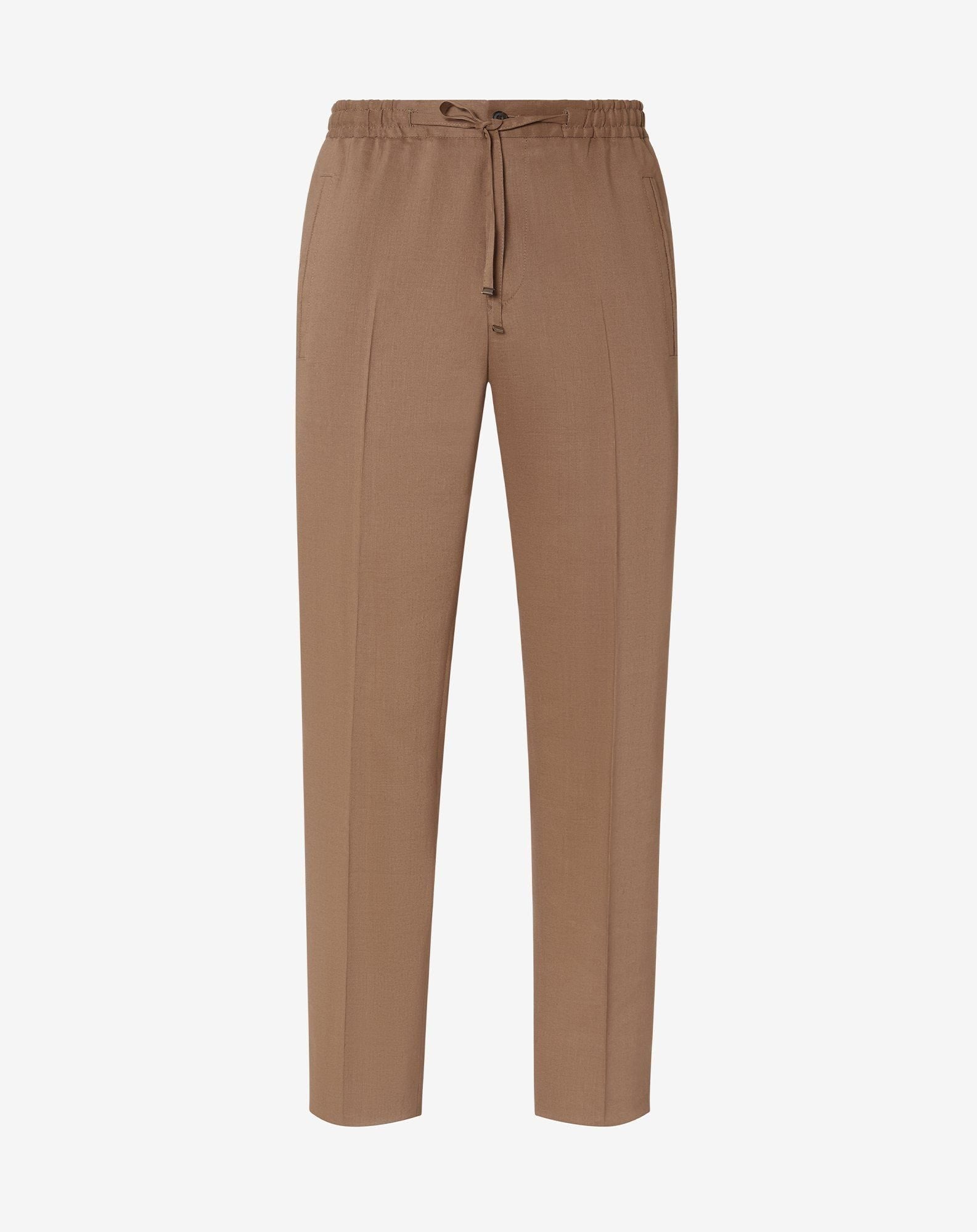 Beige linen, wool and mohair trousers
