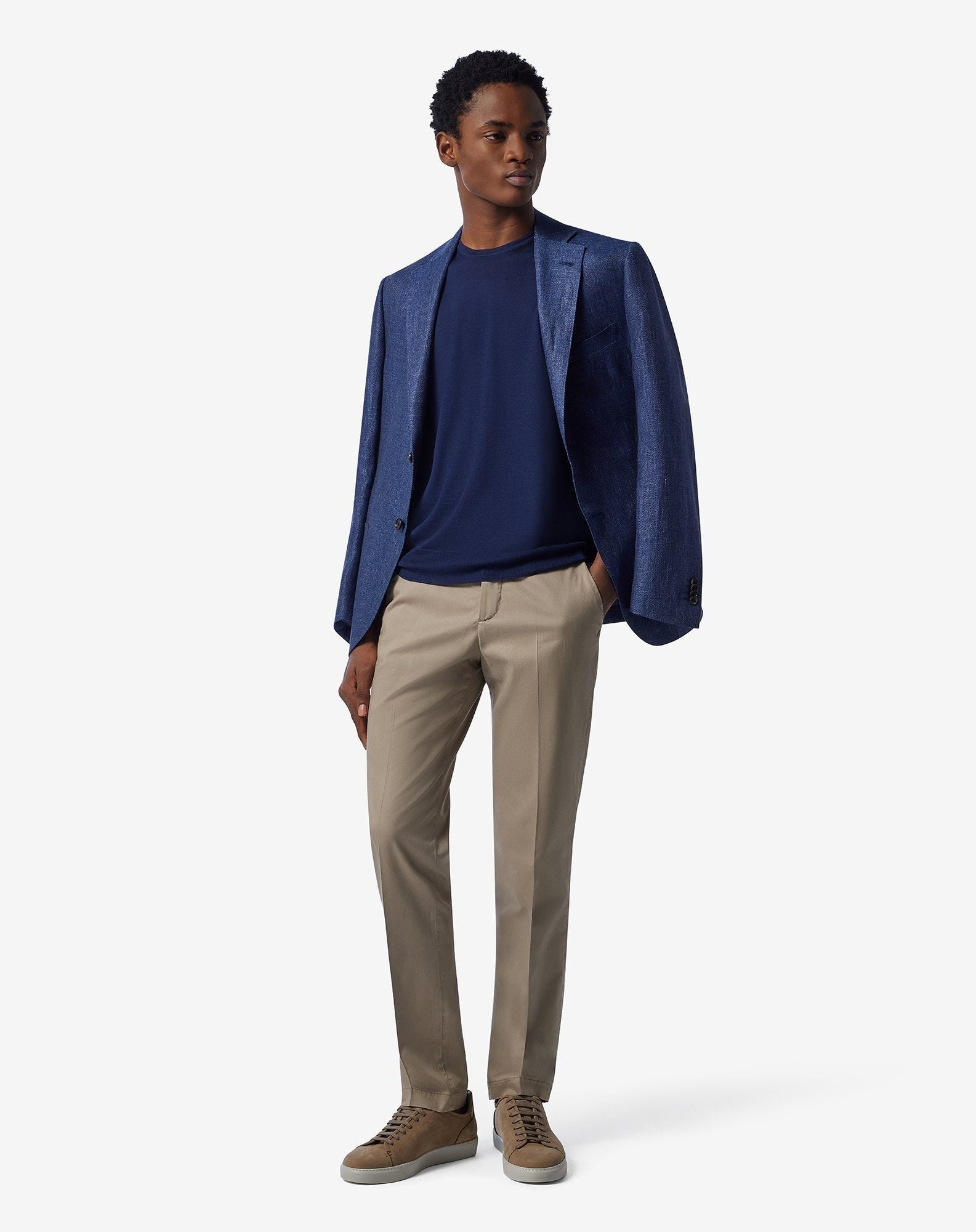 Beige stretch gabardine chinos