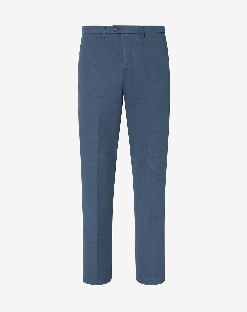 Blue stretch cotton and linen chinos