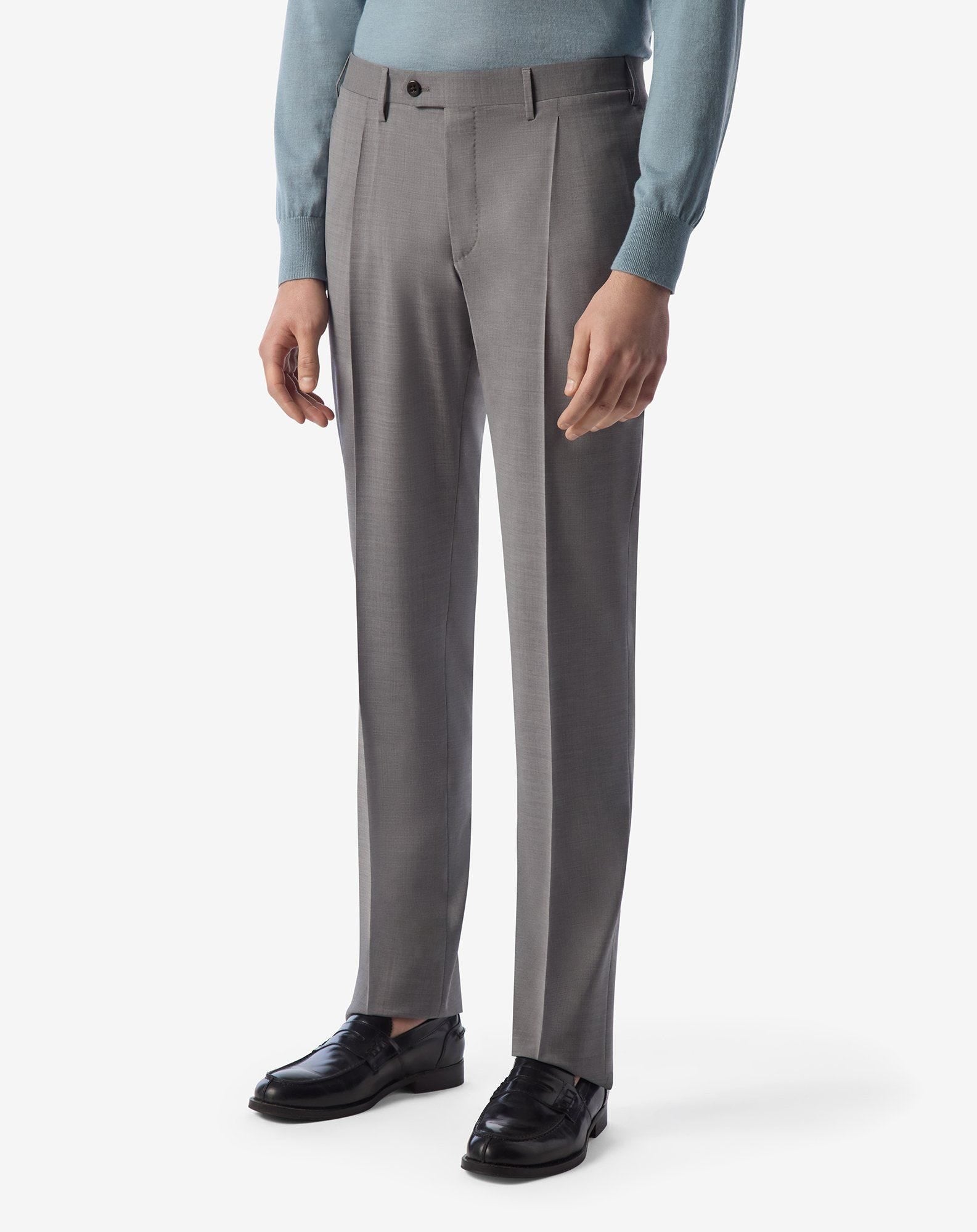 Medium grey 120's stretch wool trousers