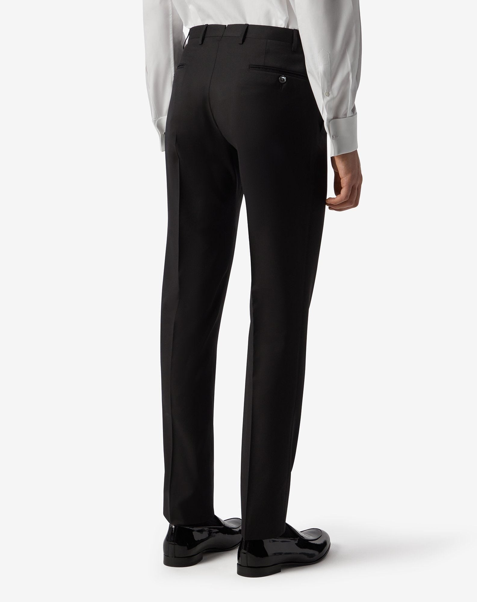 Black 130's wool trousers