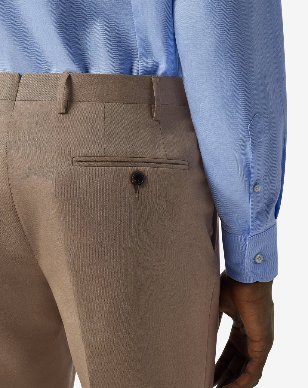 Dark beige wool and cotton trousers