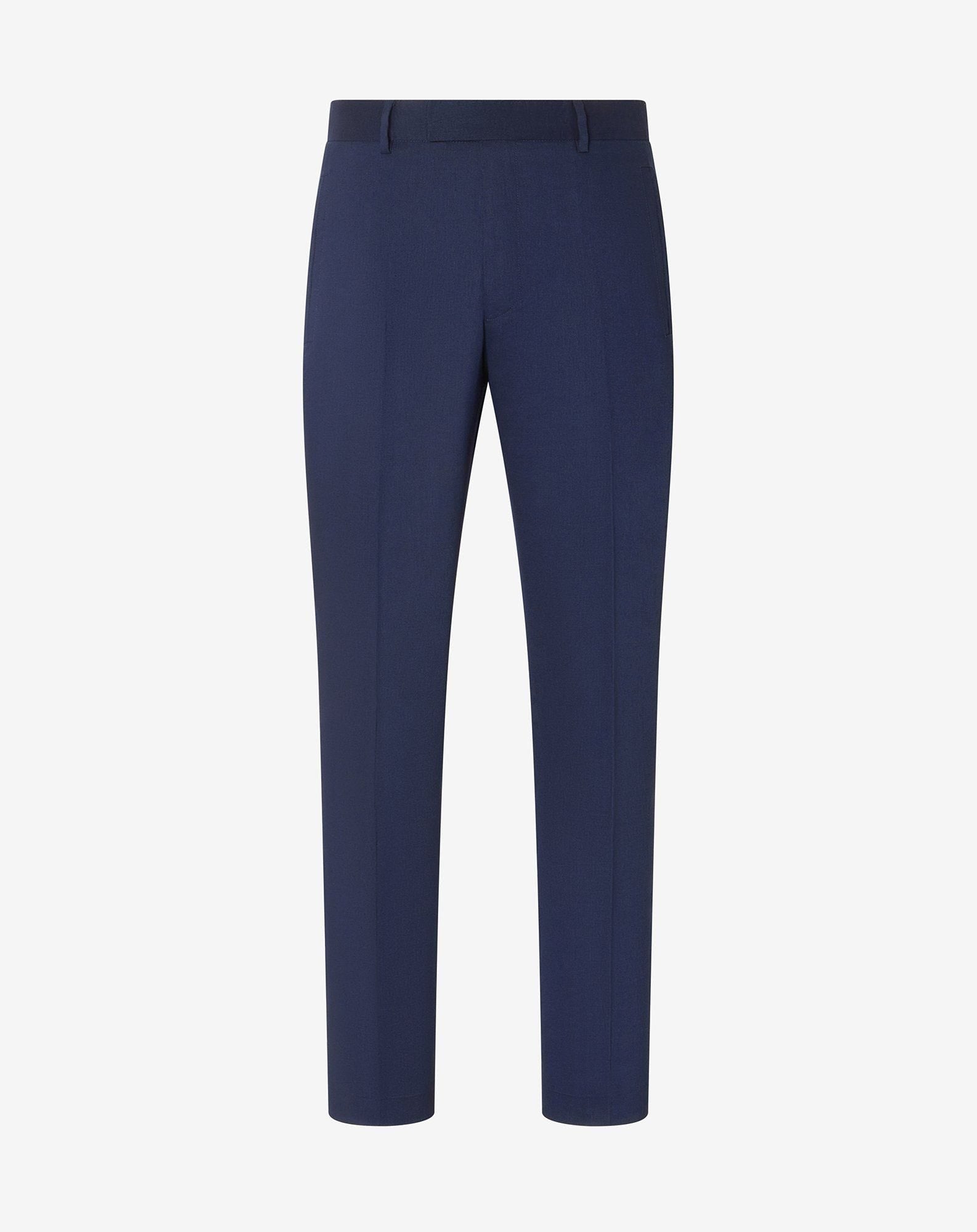 Blue linen, wool and mohair chinos